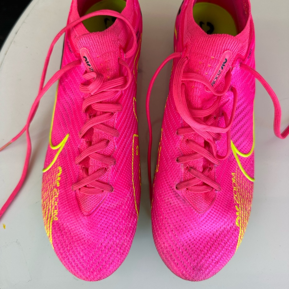 Nike Zoom Mercurial Vapor 15 Pro FG Pink Blast/ Gridiron/Volt Soccer Cleats